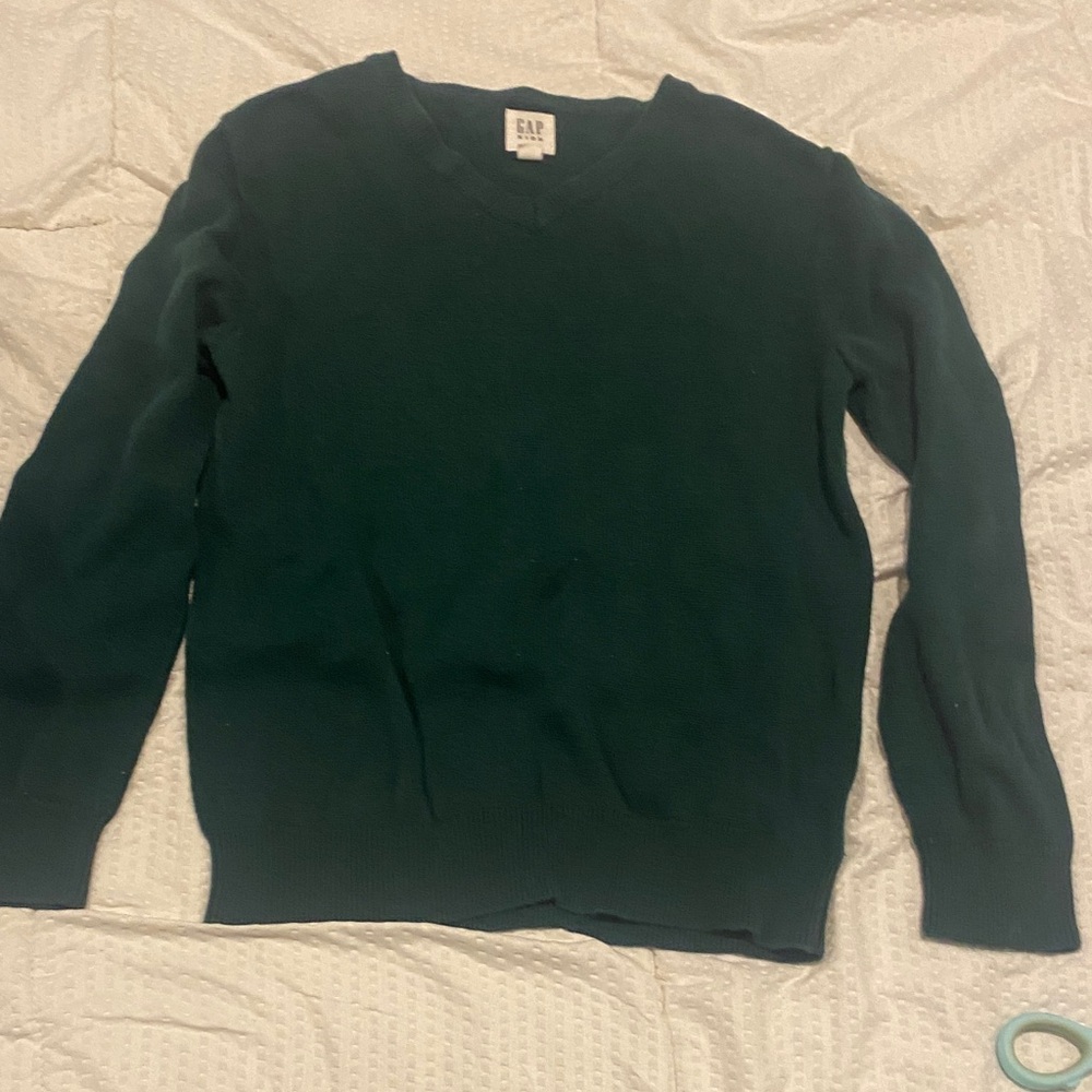 GAP Kids Large Husky Deep Green V Neck Sweater